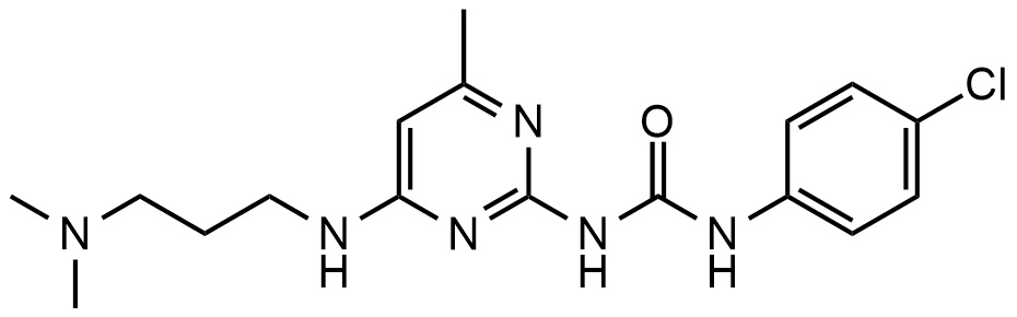 1-(4-氯苯基)-3-(4-((3-(二甲氨基)丙基)氨基)-6-甲基嘧啶-2-基)尿素