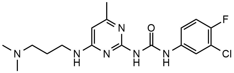 1-(3-氯-4-氟苯基)-3-(4-((3-(二甲氨基)丙基)氨基)-6-甲基嘧啶-2-基)尿素
