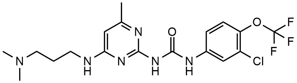 1-(3-氯-4-三氟甲氧基苯基)-3-(4-((3-(二甲氨基)丙基)氨基)-6-甲基嘧啶-2-基)尿素