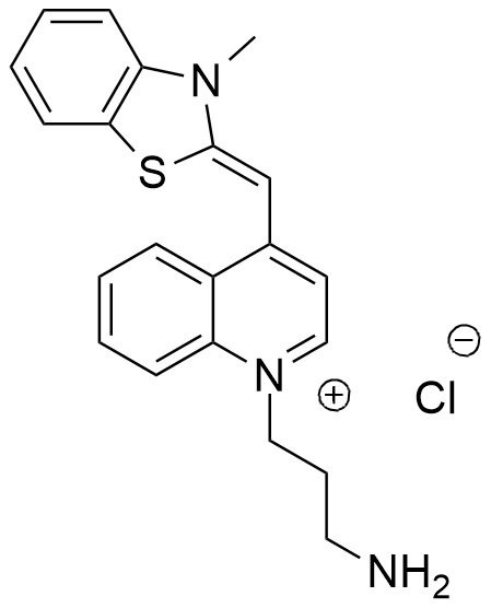 1-(3-氨丙基)-4-{[3-甲基-2,3-二氢-1,3-苯并噻唑-2-基]甲基}喹啉-1-鎓氯化物