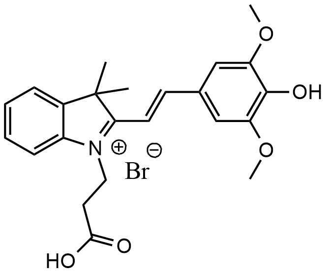4-(1-(2-羧乙基)-2,3,3-三甲基-3H-吲哚-1-鎓)-2-乙烯基)-2,6-二甲氧基苯酚溴化物